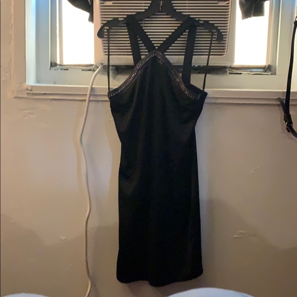 Black cocktail dress .
